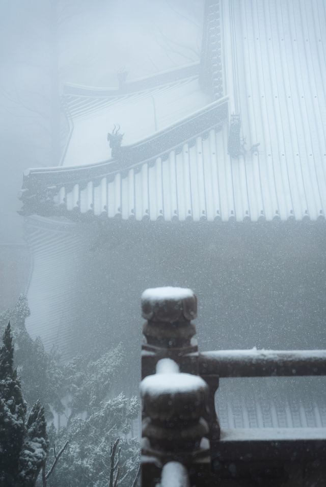 25年第一場春雪，下到了徑山寺