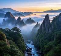 雲霧繚繞的仙境之旅