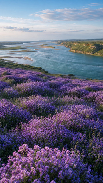れい　Purple Lake シーグラスアート／天然石／紫／湖 Yongjing's purple flower sea is absolutely stunning! The 