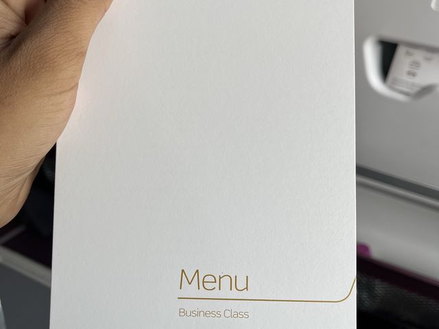 Dining on Vistara Business class flight 