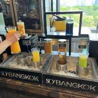 Luxury Bangkok Hotel Breakfast buffet with breathtaking view