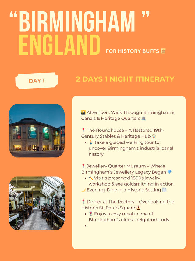 Birmingham itinerary for History Buffs 📜