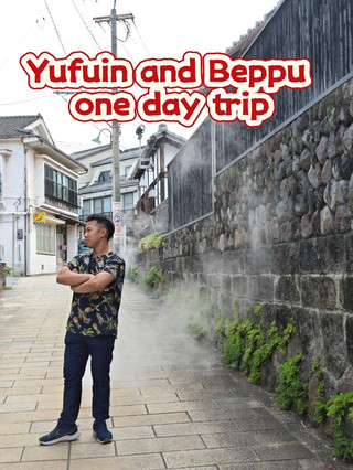 Absolutely! Your route makes a very interesting Yufuin + Beppu one-day trip from Fukuoka, combining cute shops, food, scenic spots, the famous Beppu “hell,” and finally an onsen.

One small point: 9:30 arrival at Yufuin is quite early, and the exact train schedule should be checked for your travel date. Also, Umi Jigoku currently lists closing at 5:00 pm, so arriving at 4:40 pm gives you only about 20 minutes there. ([Visit Oita][1])

Here is a polished travel-blog style version you can use for Facebook, Instagram, Xiaohongshu, or your personal travel diary.

· --

# 🌿 Yufuin & Beppu One-Day Trip

 From Fukuoka to a day of cute cafés, beautiful scenery & hot springs ♨️🇯🇵

If you only have one day in Kyushu, can you visit both Yufuin and Beppu?

Yes — but it will be a very full day! 😆

Our plan was to start from Fukuoka in the morning, explore the charming streets of Yufuin, continue to Beppu in the afternoon, visit a steaming volcanic “hell,” and finish the day relaxing in a Japanese onsen.

Yufuin and Beppu have very different personalities. Yufuin is known for its picturesque streets, cafés, boutiques and Lake Kinrin, while Beppu is famous for its spectacular geothermal activity and hot springs. ([Japan Activity][2])

· --

 🚆 8:20 AM — Fukuoka Train Station

Our adventure began early in the morning!

Fukuoka → Yufuin 🚆

The train journey itself is part of the experience. If you are taking the Yufuin no Mori, it is worth reserving seats in advance because it is a popular sightseeing train. ([Bunky Chow][3])

☕ Grab a quick breakfast or coffee before boarding.

Travel mood:
Sleepy eyes → excited heart → Japan adventure begins! 😂

· --

 🌸 9:30 AM — Arrive at Yufuin Station

Welcome to Yufuin!

Yufuin is a beautiful onsen town located at the foot of Mt. Yufu. Its main sightseeing route runs from Yufuin Station through Yunotsubo Kaido toward Lake Kinrin, roughly 1.5 km. ([Japan Guide][4])

The streets are filled with:

🍰 Dessert shops
🍵 Japanese cafés
🧸 Character stores
🍡 Local snacks
🎁 Souvenir shops

It's the kind of place where you keep saying:

> “Just one more shop!” 😂

· --

 🐱 10:30 AM — Totoro Specialty Shop

Our first cute-shopping stop!

For Studio Ghibli / Totoro fans, Yufuin is a dream.

The shop is filled with adorable character merchandise, making it almost impossible to leave empty-handed. 🥹

🌳 Totoro
🐈⬛ Jiji
👒 Kiki
🏰 Ghibli characters

📸 Photo tip: The exterior and surrounding Yunotsubo streets are also great for photographs.

· --

 🥔 11:00 AM — Yufuin Kinsho Croquettes

Yufuin Kinsho Croquettes

Yufuin Kinsho Croquettes
Address: 1481-7 Yufuincho Kawakami, Yufu, Oita 879-5102, Japan
Phone: +81977853053

Time for a famous Yufuin snack!

🥔 Kinsho Croquette

Crispy on the outside and warm and creamy inside — exactly what you want while walking around Yufuin.

The shop is located along the popular shopping area and currently opens from around 9:00 AM, although closing times vary by day.

Travel rule:
Walking + Japanese street food = calories don't count. 😆

· --

 🌺 11:30 AM — Yufuin Floral Village

Yufuin Floral Village

Yufuin Floral Village

Next stop: Yufuin Floral Village.

This little European-style shopping area feels almost like stepping into a storybook.

🏡 Cute buildings
🦉 Animal-themed attractions
🎁 Character shops
📸 Instagram-worthy corners

It is located along the route toward Lake Kinrin, making it convenient to explore while walking through Yufuin. ([Bunky Chow][3])

· --

# 🥜 12:30 PM — Snoopy Chaya Yufuinten

SNOOPY Chaya Yufuinten

SNOOPY Chaya Yufuinten

Calling all Snoopy lovers! 🐶🤎

This is one of the cutest stops in Yufuin.

The SNOOPY Chaya combines a Japanese tea-house atmosphere with Snoopy-themed food, desserts and merchandise.

Current listed opening hours are approximately 9:30 AM–5:30 PM, making our lunchtime visit convenient.

📸 Don't forget to take photos before eating!

· --

# 🌿 1:30 PM — Lake Kinrin

Lake Kinrin

Lake Kinrin
)

Finally, we reached one of Yufuin's most famous landmarks:

 金鱗湖 — Lake Kinrin

The lake is surrounded by walking paths, cafés and small shops, with a torii gate standing in the water. ([Visit Oita][1])

The scenery changes with the seasons, and on cool mornings the warm spring water can create a beautiful mist over the lake.

🌳 Walk around the lake
📸 Take photos
⛩️ Look for the torii
🏔️ Enjoy the Mt. Yufu scenery

This was probably the most peaceful part of our Yufuin adventure.

· --

# 🚌 3:00–4:40 PM — Yufuin → Beppu

After exploring Yufuin, it was time to move to our second destination:

 ♨️ BEPPU!

Yufuin and Beppu are relatively close, but doing both in one day requires careful timing.

Important: allow enough time for the transfer because traffic and public-transport schedules can affect the itinerary.

· --

# 🔵 4:40 PM — Umi Jigoku

Umi Jigoku

Welcome to one of Beppu's most famous geothermal attractions!

 🌊 Umi Jigoku — 海地獄

The name means “Sea Hell”, referring to its striking blue hot-spring water.

The sight is completely different from Yufuin:

Yufuin = 🌿 peaceful & elegant
Beppu = 🌋 volcanic & dramatic

Umi Jigoku is part of Beppu's famous Jigoku Meguri (Hell Tour). The attraction currently lists opening hours of 8:00 AM–5:00 PM, so arriving at 4:40 PM gives you a very short visit.

👉 I would strongly recommend moving this stop earlier if possible.

· --

# 🚶 5:10 PM — Walk around Yukemuri Street
)

After Umi Jigoku, take a walk around the Kannawa/Yukemuri area.

This is where Beppu's hot-spring character really comes alive.

♨️ Steam rising from the streets
🏠 Traditional houses
🌫️ Hot-spring vapour everywhere
🍳 Food cooked with geothermal steam

Beppu is famous for its abundance of hot springs, and the geothermal steam is part of the city's everyday atmosphere.

· --

# ♨️ 5:50 PM — Hyotan Onsen

Hyotan Onsen

.

 Time to relax! 🛁

After walking almost the whole day, nothing feels better than soaking in a Japanese hot spring.

Hyotan Onsen is a day-use onsen in the Kannawa area and currently lists opening hours of 9:00 AM–midnight, so an evening visit fits nicely into the itinerary.

The perfect ending:

Walk → eat → walk → explore → walk → ONsen! 😂

💡 Remember to bring or purchase a small towel, and follow Japanese onsen etiquette.

· --

# 🚆 8:45 PM — Return to Fukuoka

After a long but unforgettable day, it was time to head back to Fukuoka.

By this point:

👣 Feet = tired
📱 Phone = full of photos
🛍️ Shopping bag = full
🍡 Stomach = happy
♨️ Body = relaxed
❤️ Memories = priceless

· --

# 🗺️ Our One-Day Route

Fukuoka
⬇️ 🚆
Yufuin Station
⬇️
🐱 Totoro Shop
⬇️
🥔 Kinsho Croquette
⬇️
🌺 Yufuin Floral Village
⬇️
🐶 Snoopy Chaya
⬇️
🌿 Lake Kinrin
⬇️ 🚌/🚆
Beppu
⬇️
🌊 Umi Jigoku
⬇️
♨️ Yukemuri Street
⬇️
🛁 Hyotan Onsen
⬇️ 🚆
Fukuoka

· --

 💕 Final Thoughts

Yufuin and Beppu may be famous for completely different reasons, but combining them creates a wonderful “cute Japan + nature + food + hot spring” day.

Yufuin gave us the pretty streets, character shops, cafés and Lake Kinrin, while Beppu ended the journey with volcanic scenery, steam-filled streets and an onsen experience. Official Oita tourism also presents Yufuin and Beppu as complementary destinations centred around scenery and onsen culture. ([Visit Oita][1])

 ⭐ One important adjustment

Your original itinerary is very tight, especially the 4:40 PM Umi Jigoku arrival. Since Umi Jigoku closes at 5:00 PM, I'd aim to reach Beppu/Kannawa by around 3:30–4:00 PM if possible.

That gives you more time for photos before ending the day at Hyotan Onsen.

 🇯🇵 Yufuin + Beppu in one day:

Cute → Delicious → Beautiful → Volcanic → Relaxing → Happy! ♨️✨