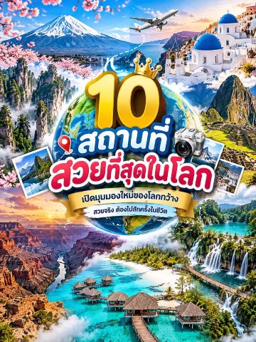 🌍✈️ 10 สถานที่สวยที่สุดในโลก ที่สักครั้งในชีวิตต้องไปเห็นด้วยตาตัวเอง! 🏔️🏝️✨
