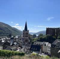 A beautiful town lies in the Rhine Gorge
