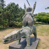 Qingdao, nice artworks on the beach 