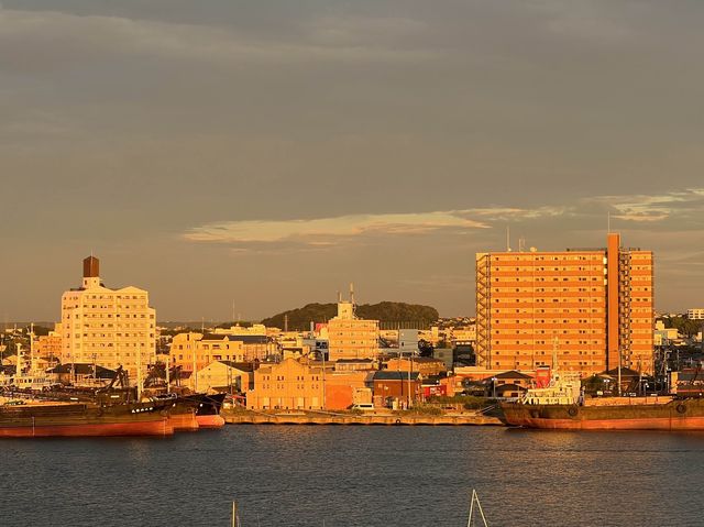 木更津港の夕日は壮大