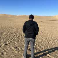 The golden endless sands of Gobi Desert 