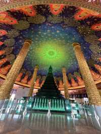 Gigantic Golden Buddha and Ethereal Glass Stupa