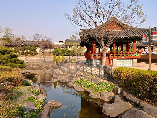 “Cherry Blossoms and Tradition at Namsangol Hanok Village”