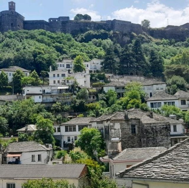gjirokaster  castle night and day