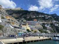 View of Positano as we head into harbour