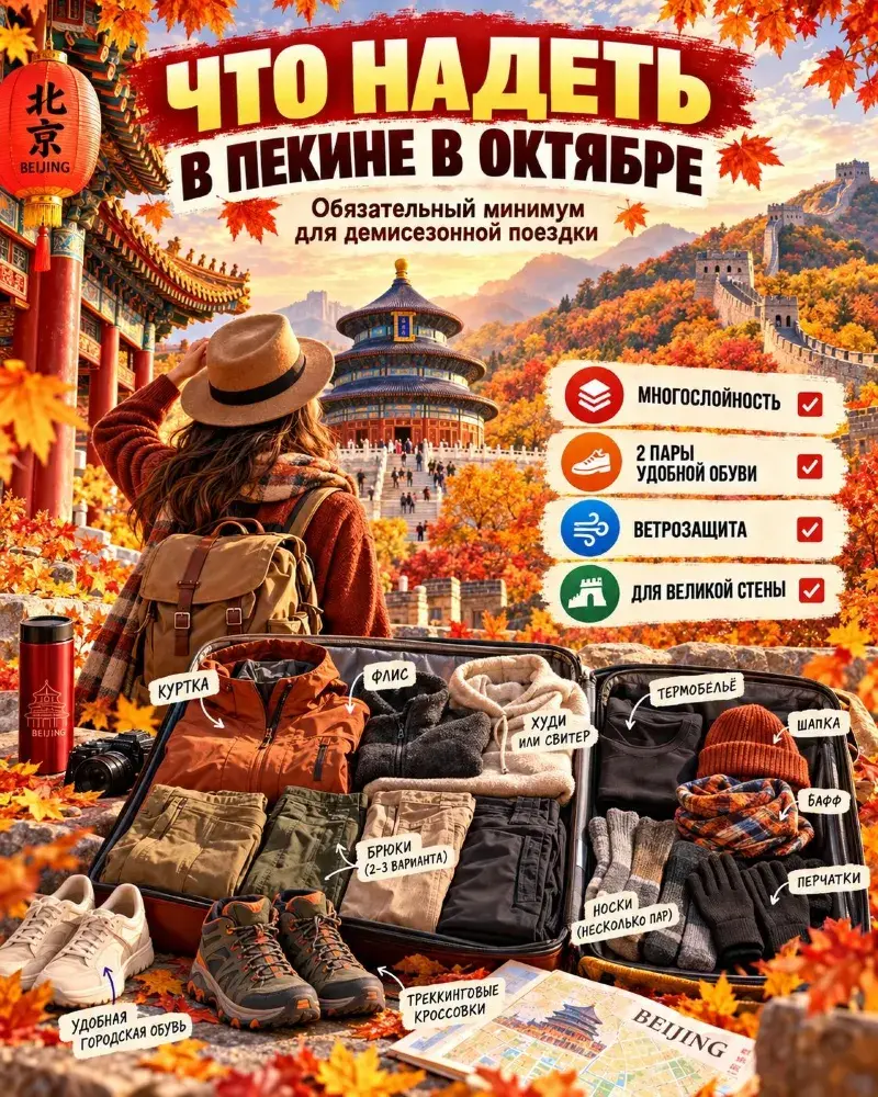 🍁 10月の北京旅行：スーツケース半分の荷物で済ませるための持ち物
