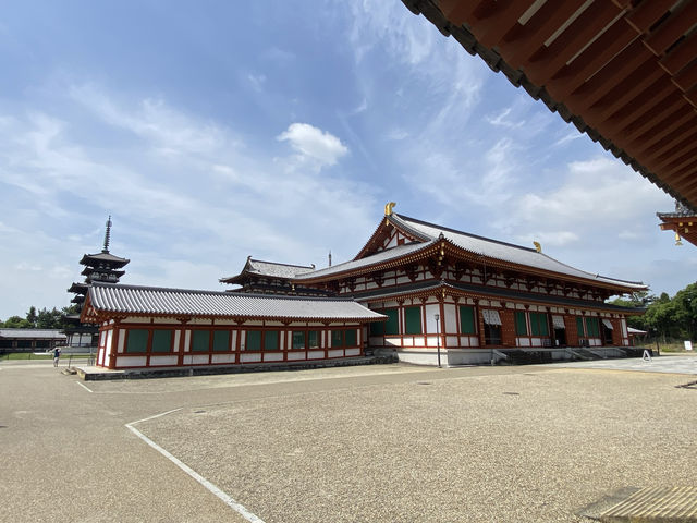 水稻田間，遙看藥師寺