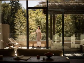 Anji bamboo sea private hot spring! So relaxing to soak after skiing