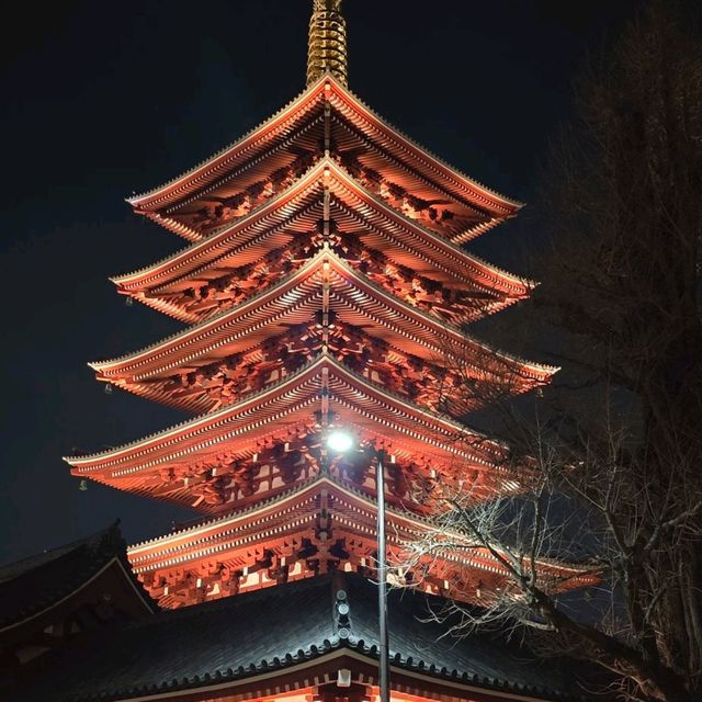 "Serenity of Asakusa: A Peaceful Night View in Tokyo"