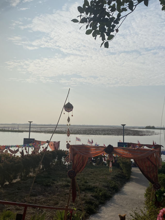 ทะเลบัวแดงกุมภวาปี-หนองหาน  ท่าเรือบ้านเดียม