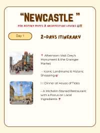 Newcastle itinerary -History & Culture 