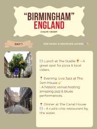 Birmingham itinerary 