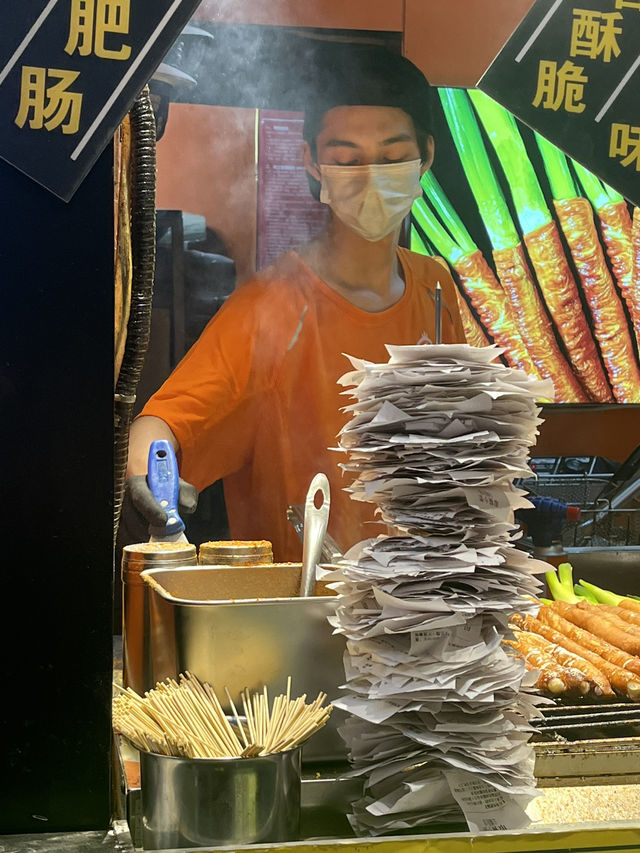 🌙🔥충칭 야시장의 별미! 쪽파고기말이 맛집 추천 🌯✨