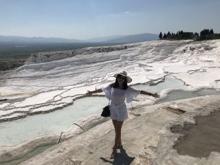 Turkey's Pamukkale: Soak in hot springs at the "Sky City" and explore an ancient theater.