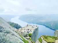 Standing on the Edge at Preikestolen 