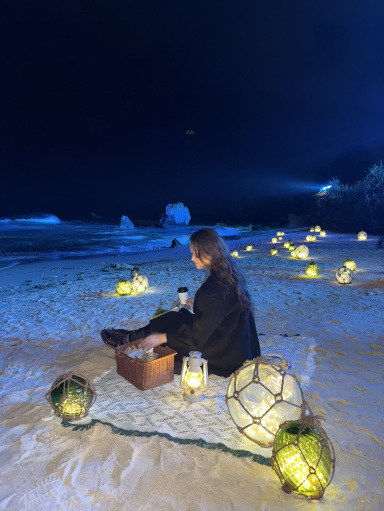 「夜の海」 Back To 高知家の◯◯！透き通る海を七色に照らして進む「ナイトSUP