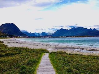 Strolling Along an Arctic Beach.