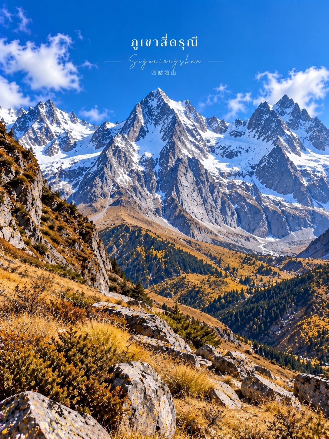 🇨🇳🏔️ ภูเขาสี่ดรุณี (Mount Siguniang / 四姑娘山) — ดินแดนแห่งยอดเขาหิมะและหุบเขาสุดอลังการแห่งเสฉวน 