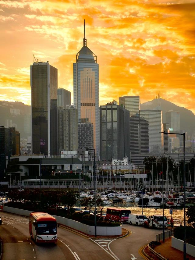 香港銅鑼灣的日落