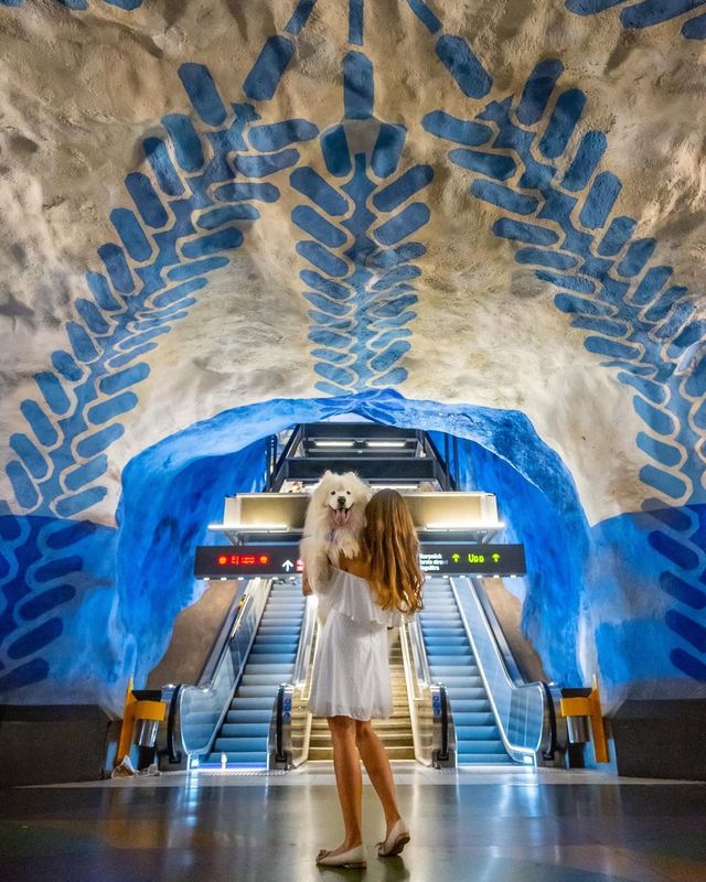😍🇸🇪 Have you ever seen such vibrant metro stations before? Share your favorite city for unique urban art experiences! 🌍✨
