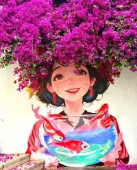 昆明｜手绘簪花少女墙&⃓簕杜鹃梦幻联动