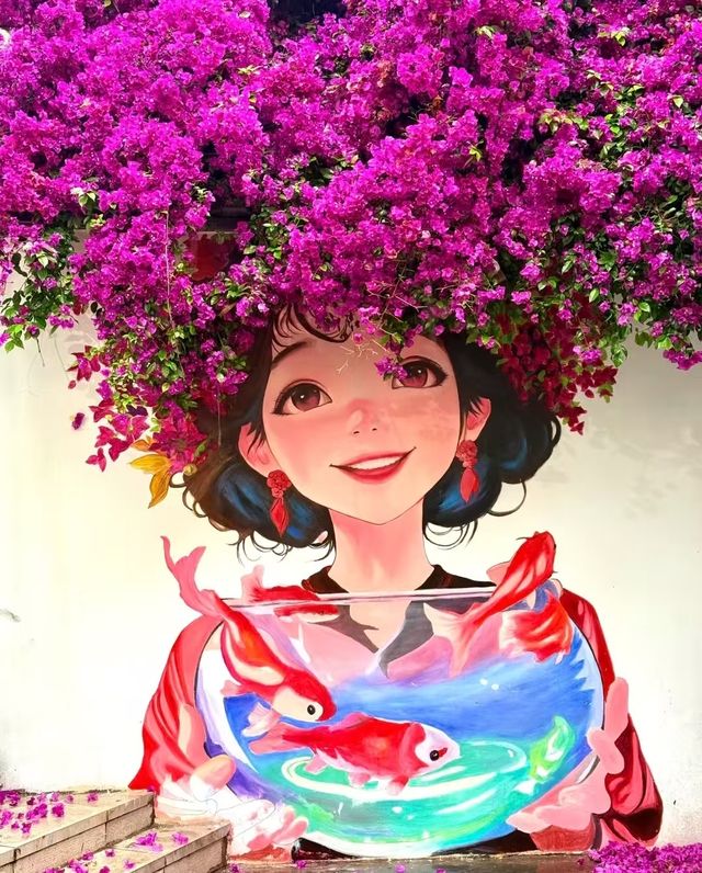 昆明｜手绘簪花少女墙&⃓簕杜鹃梦幻联动
