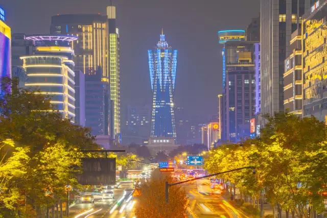Hangzhou Night View Photo Check-in Guide: The Global Center here is truly stunning.