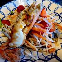 กุ้งแม่น้ำเผาจากอยุธยา บรรยากาศโรงแรม 5 ดาว 