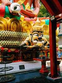 泰國曼谷湄南河畔著名標誌性寺廟景點:坤禪寺，巨大金佛雕塑，適合拍照📸打卡