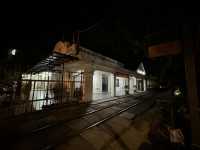 🚉 Coffee by the Tracks – A Serene Night at Hoa Xa Cafe, Hanoi