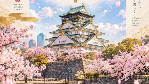 KASTIL OSAKA — Ketika sebuah kastil legendaris dikelilingi oleh bunga sakura 🌸🏯 Termasuk tempat-tempat berfoto dan cara menuju ke sana! — traveler post in Osaka