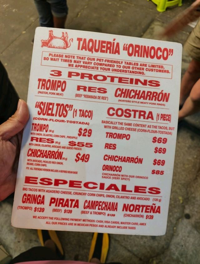 해외여행 멕시코시티에서 늦은시간까지 타코를 먹을 수 있는 Taquería Orinoco