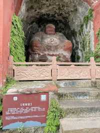 Awe-inspiring Buddha statue. The Leshan Giant Buddha is a 71-metre tall stone statue