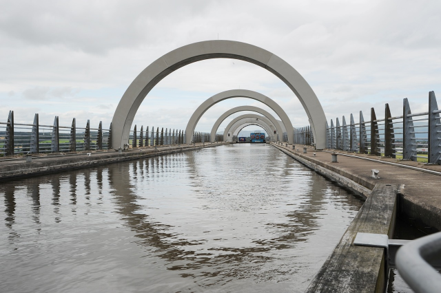 See the unique Falkirk Wheel boat lift