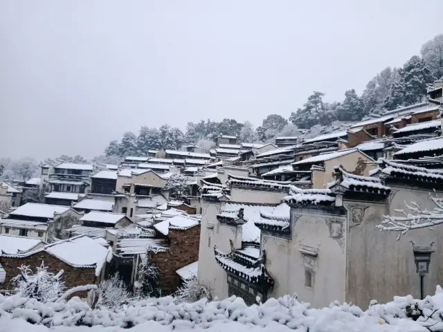 江西上饶婺源2024年第一場雪
