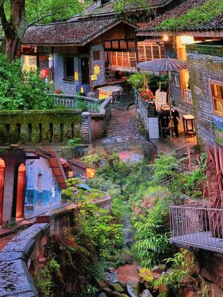 In Chongqing, I seem to have found a private hot spring treehouse from a Hayao Miyazaki anime