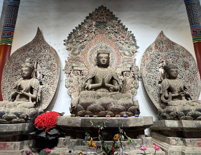 華国の僧！[木彫の子供像・木製]／清代／中国寺院 昆明曹渓寺、大理時代で最も美しい三聖木彫りはあまり知られていません