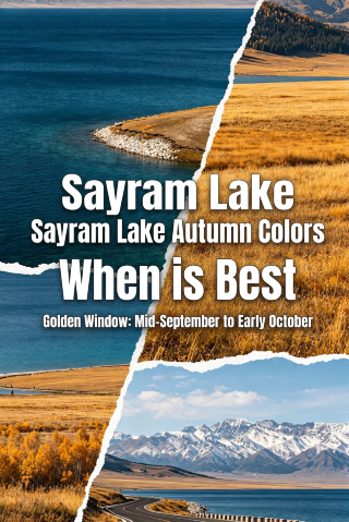 When is the best time to see autumn colors at Sayram Lake