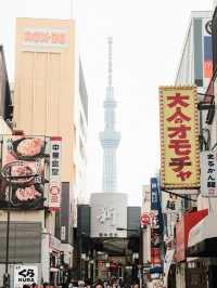 Tokyo Skytree ในมุมมองที่แตกต่างระหว่างการเดินเท้า