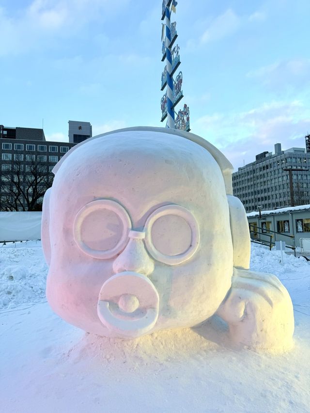 札幌　札幌観光　さっぽろ雪まつり2024 大通会場　旧札幌停車場大雪像に感動！