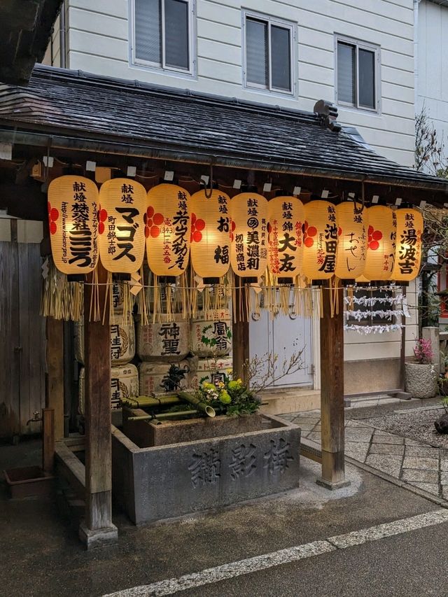 繁華街、唯一の神社【錦天満宮】の梅の花は、まだ八分咲きだけど綺麗だった