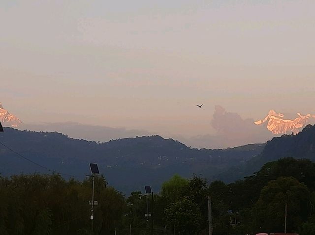 「博卡拉費瓦湖畔街道雪山🏔️魚尾峰美景，見到就會好運降臨」