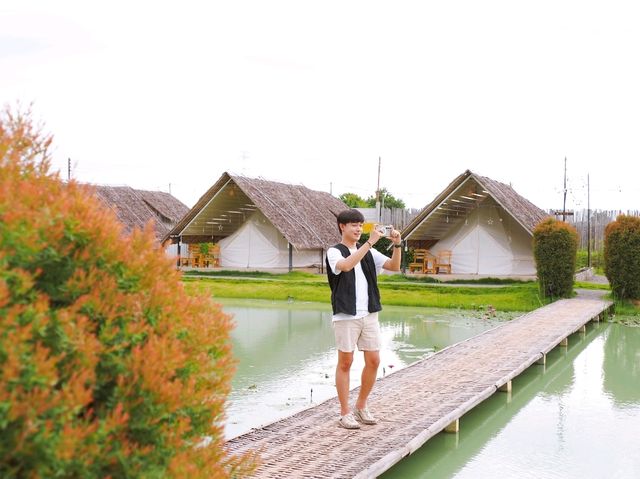 นอนเต็นท์ กินหมูกระทะ + บุฟเฟ่ต์มีฟอง ใกล้กรุงฯ